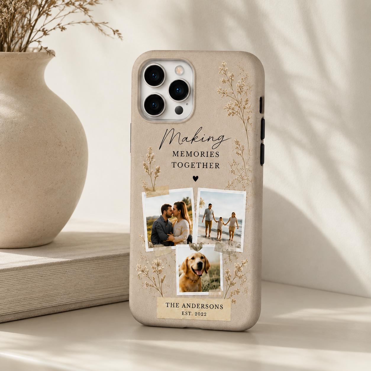 Personalized Photo Collage Phone Case, Custom Family Memory Cover, Made in US Tough Case