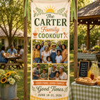 Family Cookout Banner, Personalized Photo Family Reunion Sign – main product view