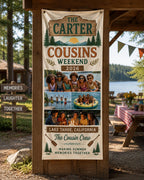 Cousins Weekend Banner, Personalized Photo Family Reunion Sign – main product view