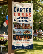 Cousins Weekend Banner, Personalized Photo Family Reunion Sign – product photo 8