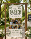 Family Reunion Banner, Personalized Photo Family Sign, Custom Satin Reunion Welcome Banner - product image 1