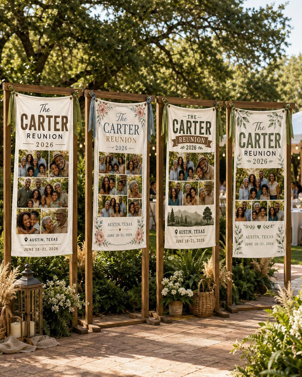 Family Reunion Banner, Personalized Photo Family Sign, Custom Satin Reunion Welcome Banner - product image 8