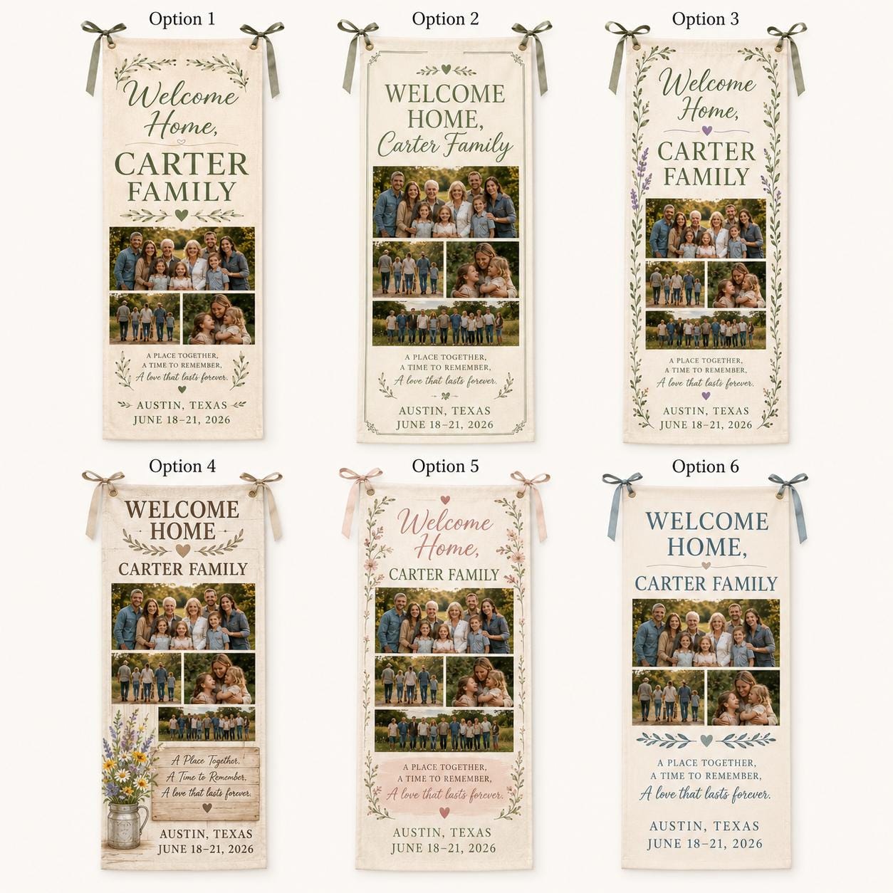 Welcome Home Family Banner, Personalized Photo Family Reunion Sign, Custom Satin Welcome Banner - product image 2