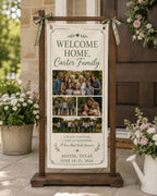 Welcome Home Family Banner, Personalized Photo Family Reunion Sign – main product view