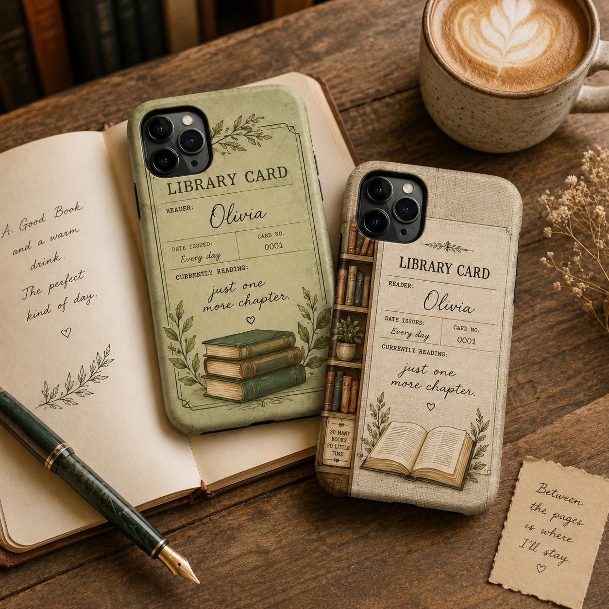 Library Card Phone Case, Personalized Book Lover Case, Custom Reader Gift For Her