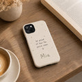 Custom Motivational Phone Case, Personalized Positive Quote iPhone Case, Minimal Doodle Name Case Gift