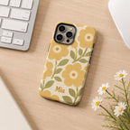 Custom Retro Floral Phone Case, Personalized Flower iPhone Case, Cute Name Case Gift For Her