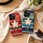 Custom Western Star Phone Case, Personalized Cowgirl iPhone Case, Cowboy Boots Southwest Name Case Gift