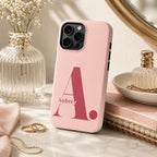 Custom Monogram Phone Case, Personalized Initial iPhone Case, Minimal Name Case Gift For Her
