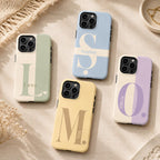 Custom Monogram Phone Case, Personalized Initial iPhone Case, Minimal Name Case Gift For Her
