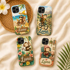 Custom Monkey Phone Case, Personalized Cute Animal iPhone Case, Jungle Safari Name Case Gift