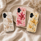 Custom Floral Phone Case, Personalized Lily iPhone Case, Watercolor Flower Name Case Gift For Her