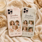 Personalized Grandma Photo Collage Phone Case, Custom Grandkids Picture Gift