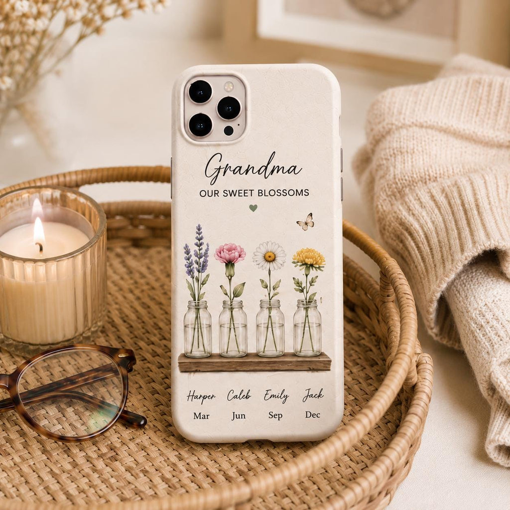 Personalized Grandma Photo Collage Phone Case, Grandkids Picture Gift