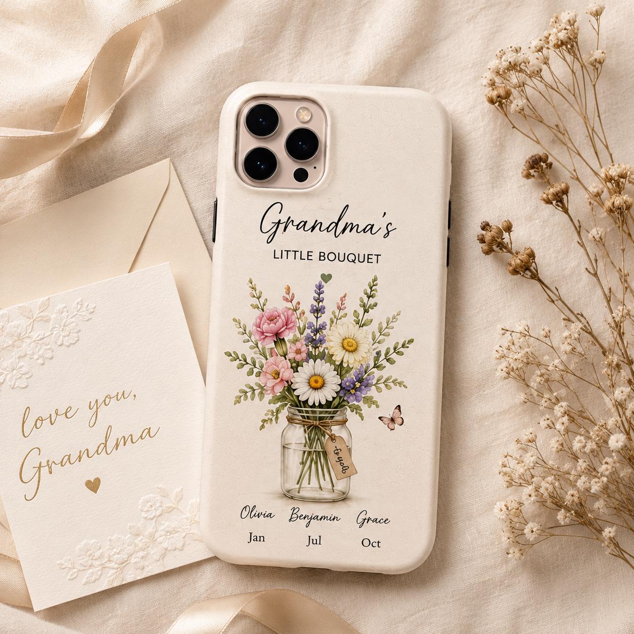 Personalized Grandma Photo Collage Phone Case, Grandkids Picture Gift
