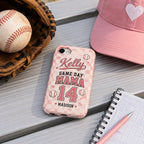 Personalized Softball Mom Phone Case, Custom Sports Mama Name Number