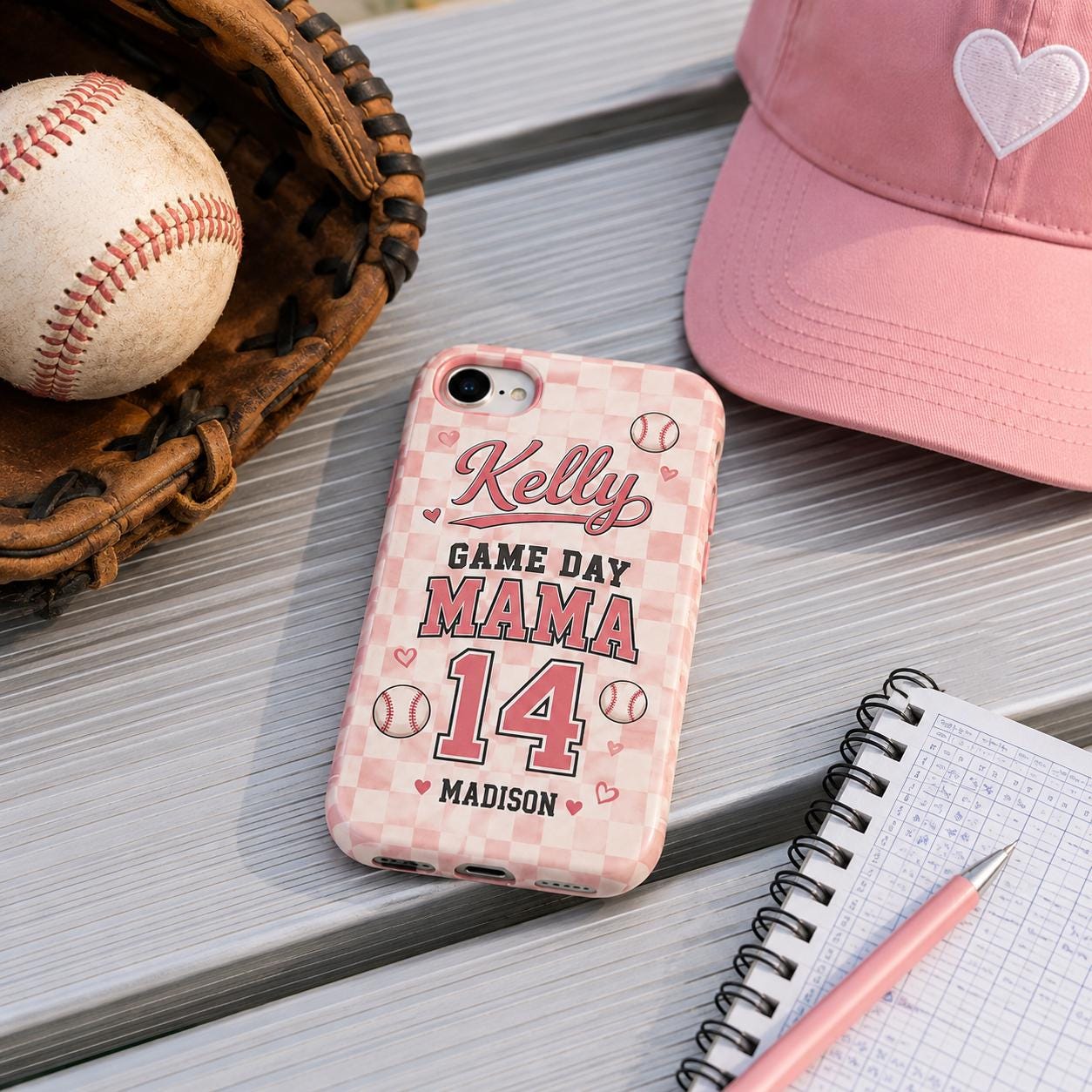 Personalized Softball Mom Phone Case, Custom Sports Mama Name Number