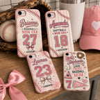 Personalized Softball Mom Phone Case, Custom Sports Mama Name Number