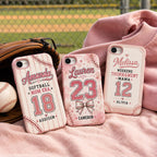 Personalized Softball Mom Phone Case, Custom Sports Mama Name Number