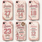Personalized Softball Mom Phone Case, Custom Sports Mama Name Number