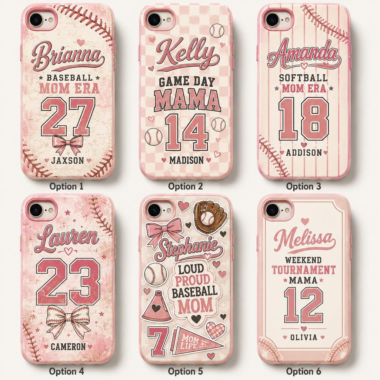 Personalized Softball Mom Phone Case, Custom Sports Mama Name Number