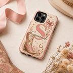 Personalized Cowgirl Phone Case, Custom Name Western Floral Case, Pink Cowboy Boot Gift