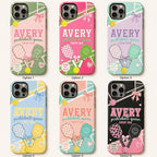 Personalized Pickleball Phone Case, Custom Name Tough Case, Court Era Queen