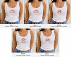 Custom Heart Locket Embroidered Tank Top, Personalized Initial Lace Cami, Couple Best Friend Bride Gift