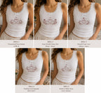 Custom Swan Embroidered Tank Top, Personalized Lace Cami, Wedding Date Initial Shirt, Mother Baby Gift