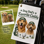 Custom Dog Dad Golf Towel, Personalized Pet Portrait Golf Bag Towel – main product view