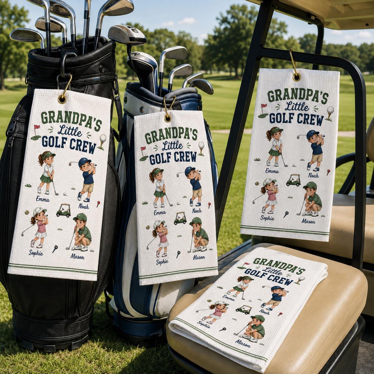 Grandpa’s Little Golf Crew Towel, Personalized Grandkids Golf Bag Towel, Custom Golfer Gift - product image 10