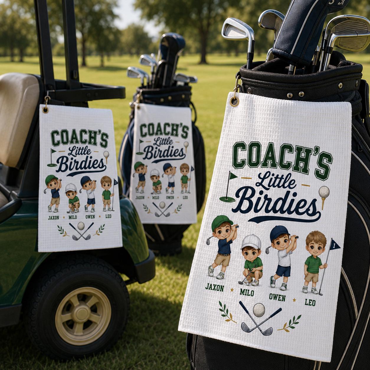 Coach’s Little Birdies Golf Towel, Personalized Kids Golf Team Towel, Custom Golf Coach Gift - product image 10