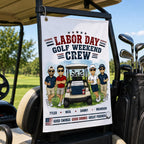 Custom Labor Day Golf Towel, Personalized Golf Weekend Crew Towel – main product view