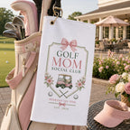 Golf Mom Social Club Towel, Personalized Pink Golf Towel, Custom Golf Gift For Mom – main product view