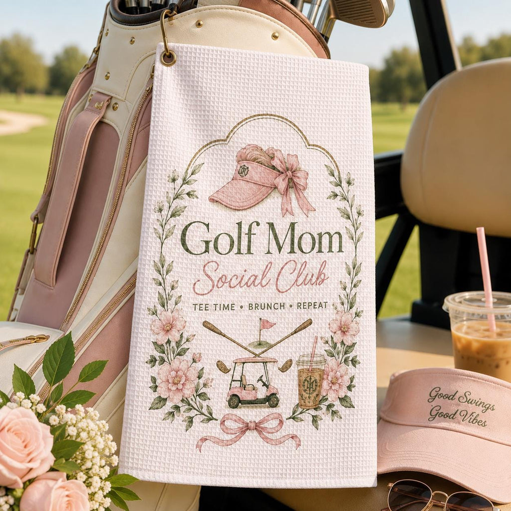 Golf Mom Social Club Towel, Personalized Pink Golf Towel, Custom Women Golfer Gift - product image 8
