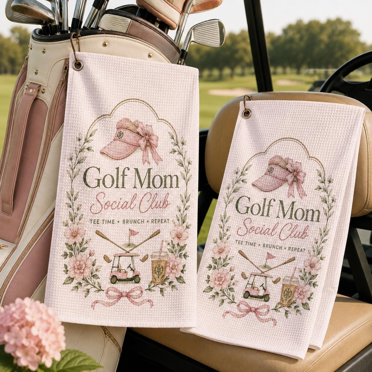 Golf Mom Social Club Towel, Personalized Pink Golf Towel, Custom Women Golfer Gift - product image 9