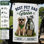 Custom Pet Photo Golf Towel, Best Pet Dad On The Green – main product view