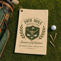 19th Hole Social Club Golf Towel, Personalized Golf Weekend Towel, Custom Golf Trip Gift - product image 1