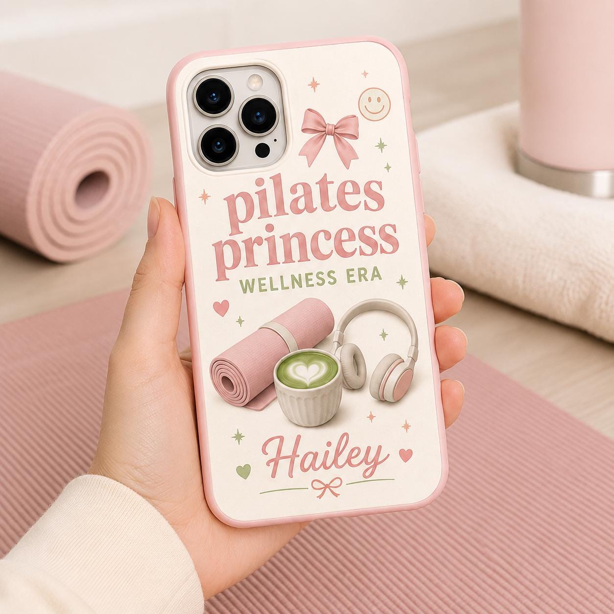 Personalized Pilates Phone Case, Custom Name Tough Case, Wellness Era Gift For Her