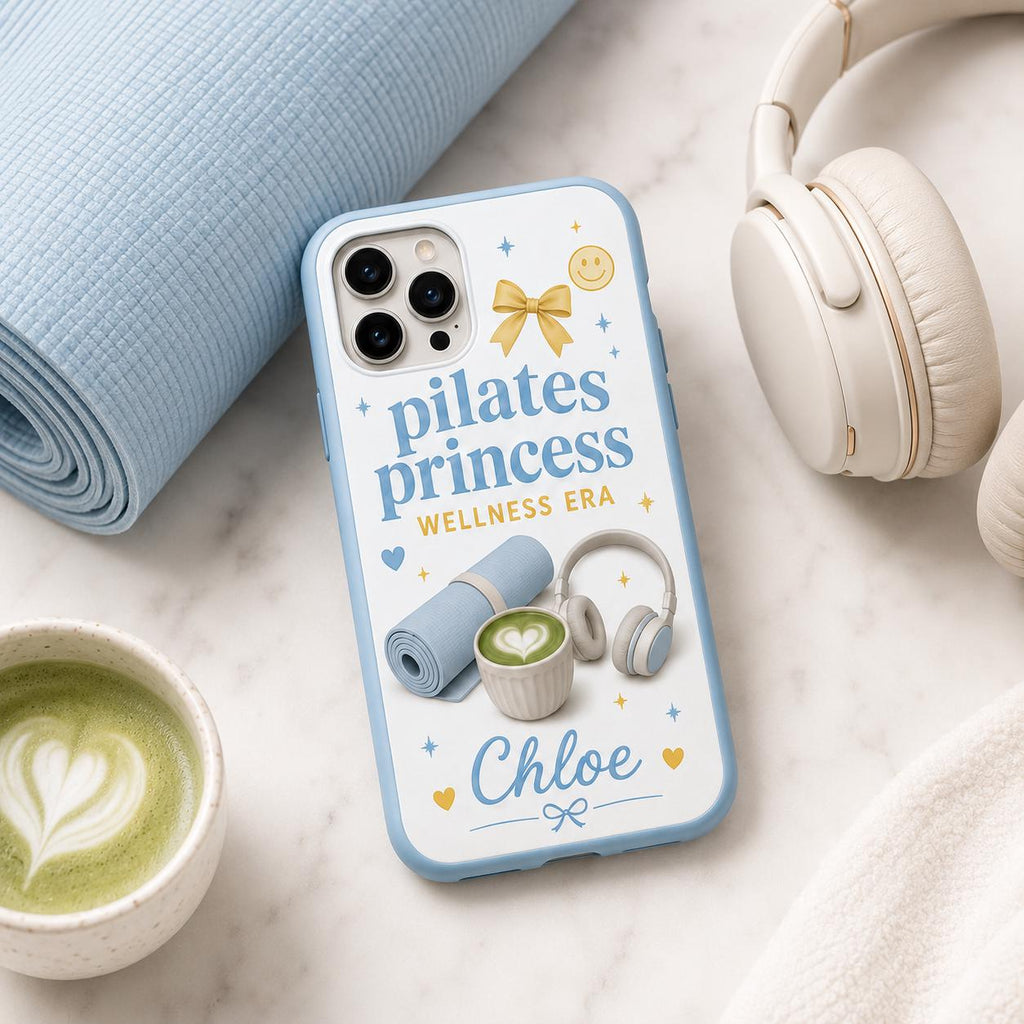 Personalized Pilates Phone Case, Custom Name Tough Case, Wellness Era Gift For Her
