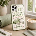 Personalized Pilates Phone Case, Custom Name Tough Case, Wellness Era Gift For Her