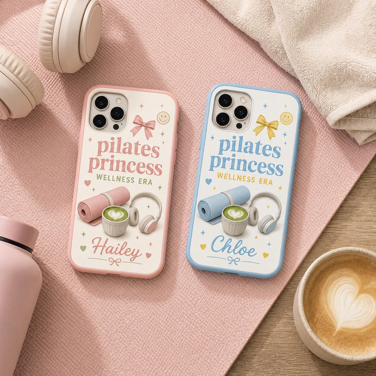 Personalized Pilates Phone Case, Custom Name Tough Case, Wellness Era Gift For Her