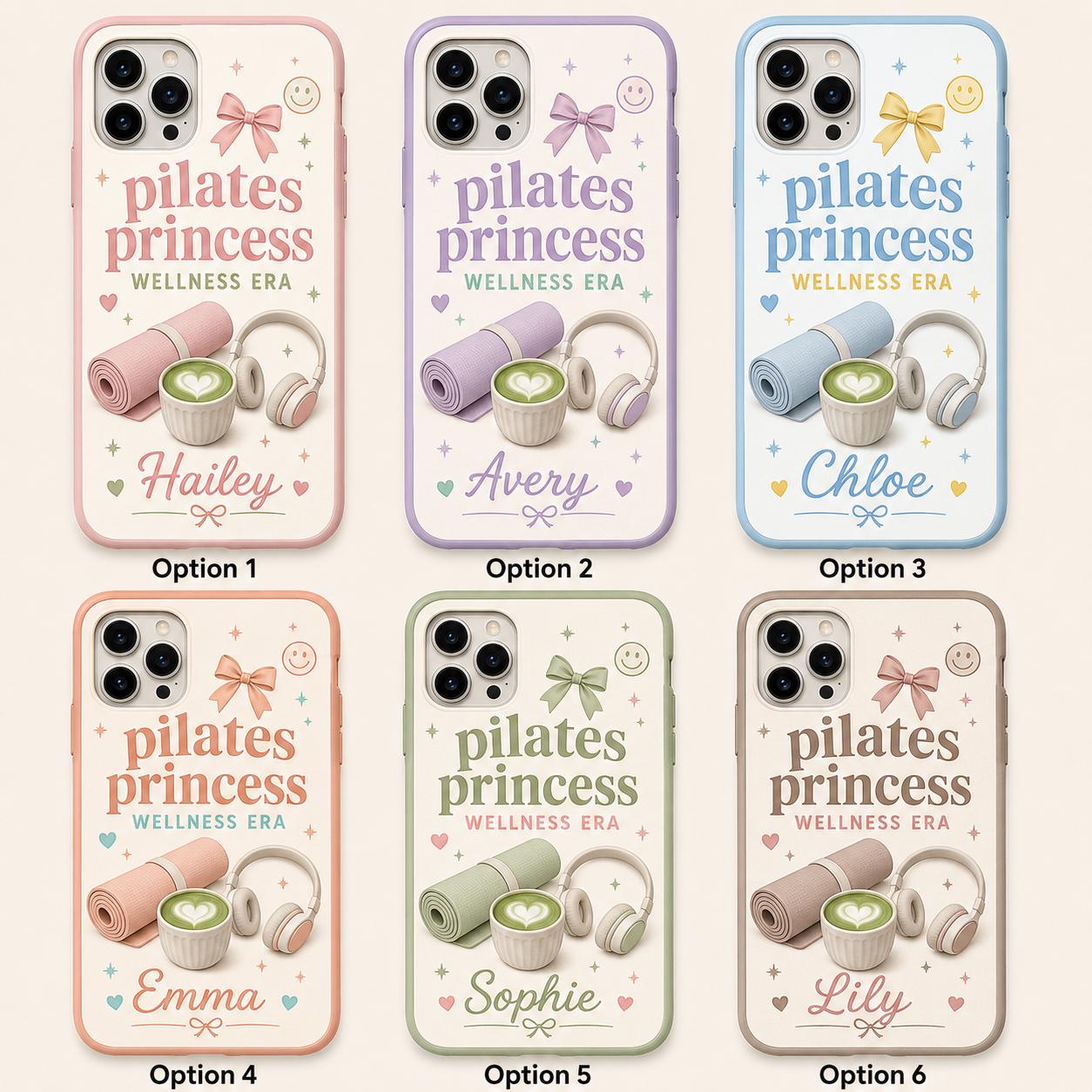 Personalized Pilates Phone Case, Custom Name Tough Case, Wellness Era Gift For Her