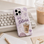 Personalized Coffee Name Phone Case, Custom Tough, Coffee Lover Gift