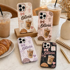 Personalized Coffee Name Phone Case, Custom Tough, Coffee Lover Gift