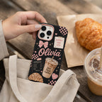 Personalized Coffee Name Phone Case, Custom Tough, Coffee Lover Gift
