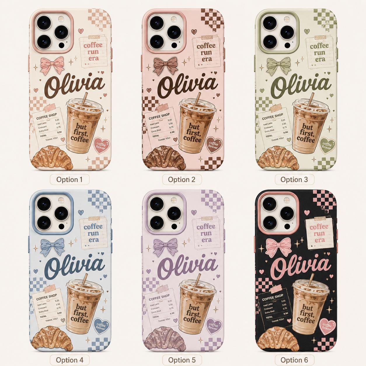 Personalized Coffee Name Phone Case, Custom Tough, Coffee Lover Gift