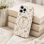 Personalized Bow Initial Phone Case, Custom Name Monogram Tough Case, Coquette Gift For Her