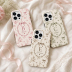 Personalized Bow Initial Phone Case, Custom Name Monogram Tough Case, Coquette Gift For Her
