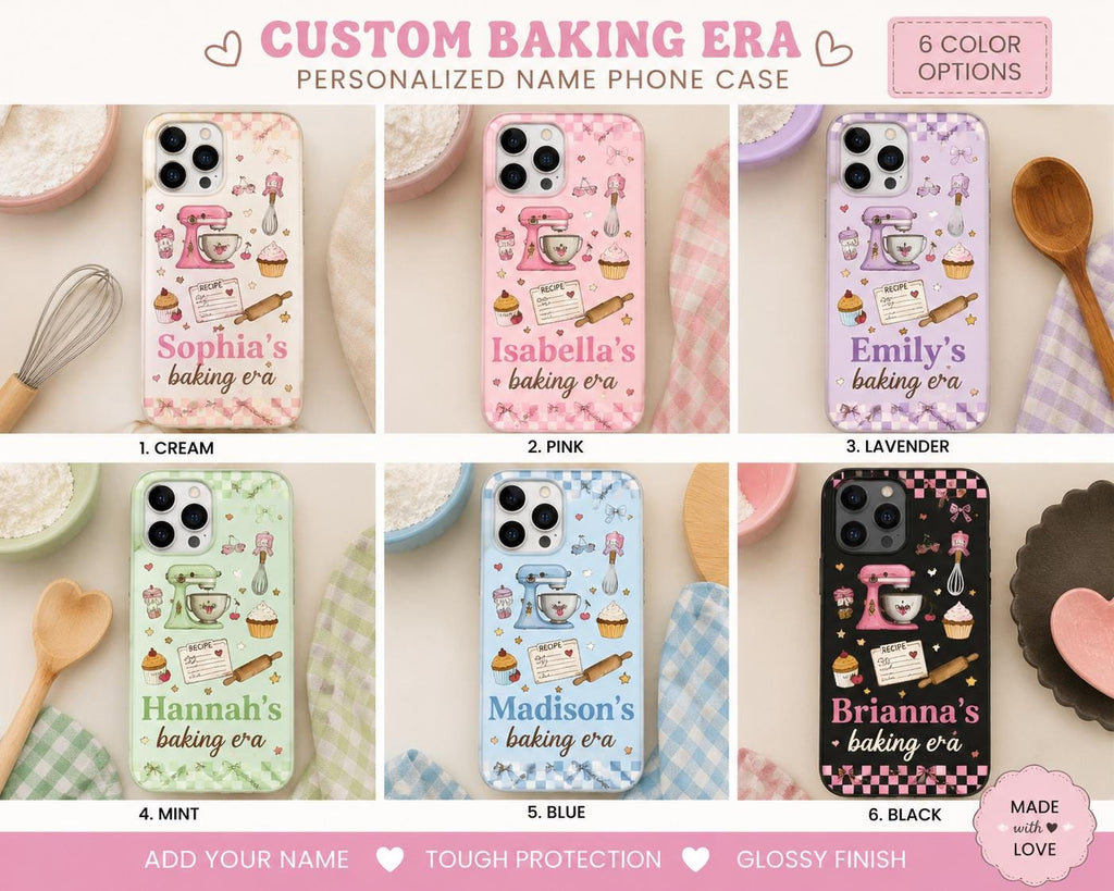 Personalized Baking Phone Case, Custom Name Tough Case, Baker Gift For Her